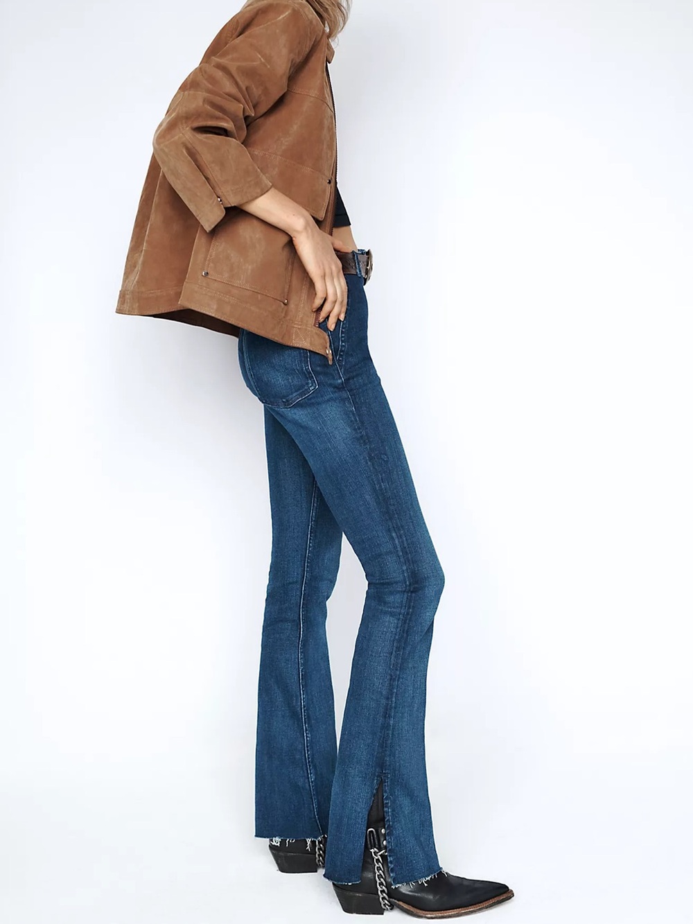 We The Free Level Up Slit Slim Flare Jeans